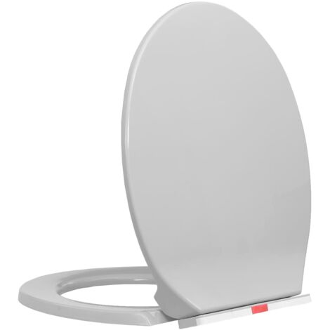 Soft-Close Toilet Seat Quick Release Light Grey Oval vidaXL