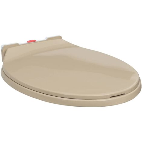 Soft-Close Toilet Seat Quick Release Beige Oval vidaXL