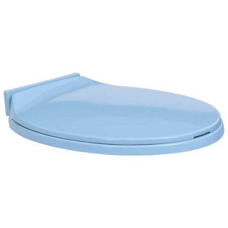 Soft-Close Toilet Seat Blue Oval vidaXL