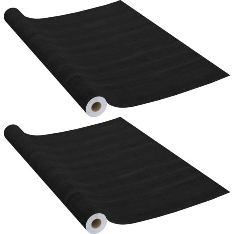 2x Self-adhesive Door Films Dark Wood 210x90cm PVC Wallpaper Sticker vidaXL
