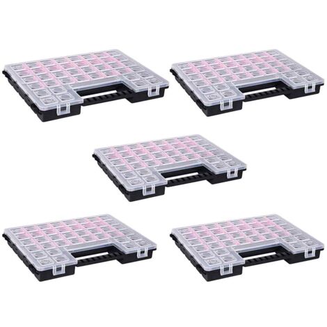 Assortment Boxes 5 pcs with Adjustable Dividers 385x283x50 mm Plastic vidaXL