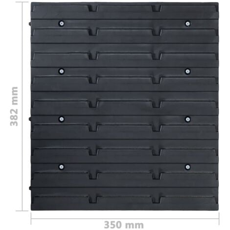 32 Piece Storage Bin Kit with Wall Panels Red and Black vidaXL