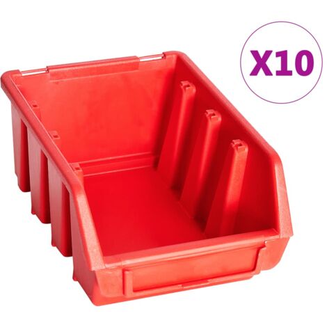 29 Piece Storage Bin Kit with Wall Panels Red and Black vidaXL