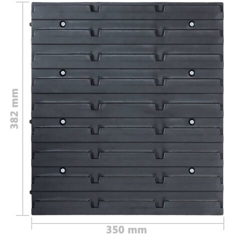 29 Piece Storage Bin Kit with Wall Panels Red and Black vidaXL