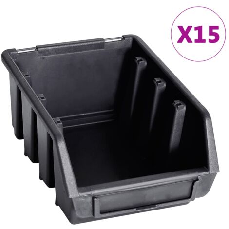 29 Piece Storage Bin Kit with Wall Panels Red and Black vidaXL