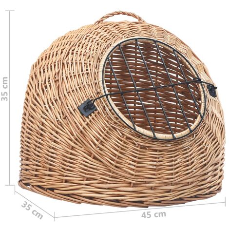 Cat Transporter 45x35x35 cm Natural Willow vidaXL