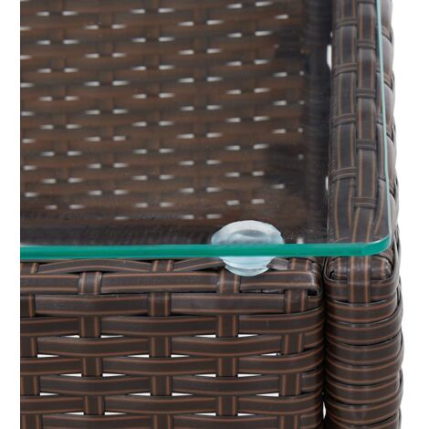 Coffee Table Brown 60x40x36 cm Poly Rattan vidaXL