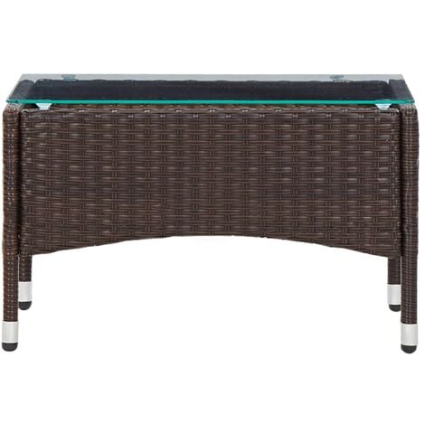 Coffee Table Brown 60x40x36 cm Poly Rattan vidaXL