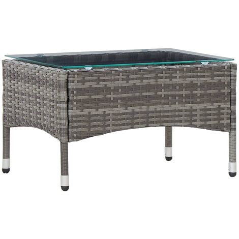 Coffee Table Grey 60x40x36 cm Poly Rattan vidaXL