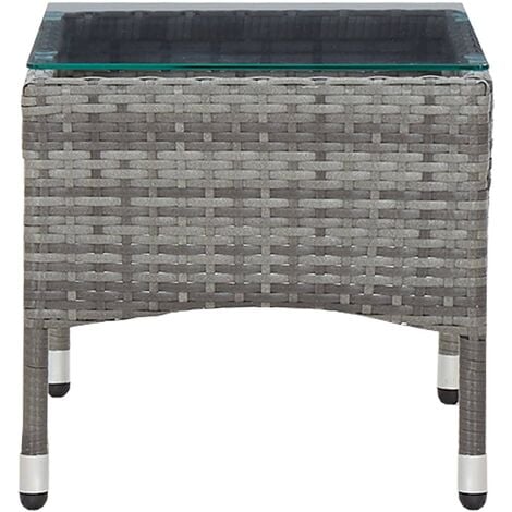 Coffee Table Grey 60x40x36 cm Poly Rattan vidaXL