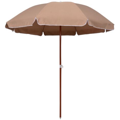 Garden Parasol Taupe 100% polyester and steel Large vidaXL (1/5)