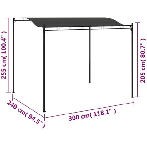 Sunshade Awning 3x2.4 m Anthracite vidaXL