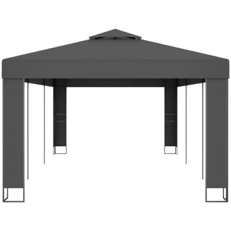 Gazebo with Double Roof 3x6 m Anthracite vidaXL