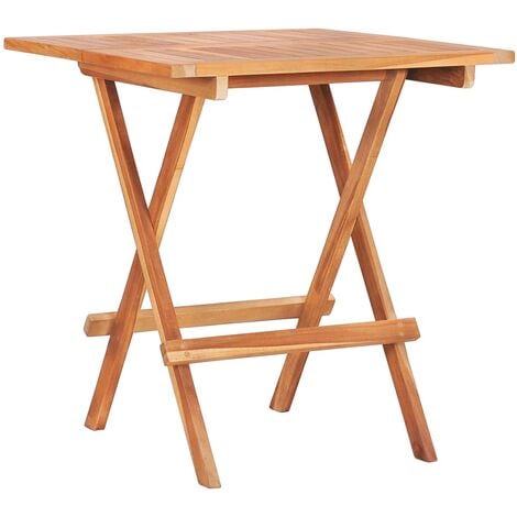 vidaXL Folding Bistro Table 60x60x65 cm Solid Teak Wood - Brown