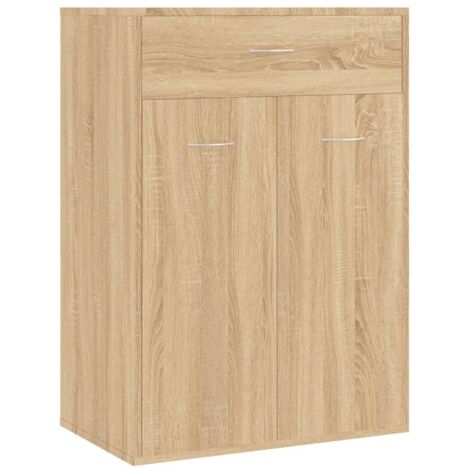 Shoe Cabinet Sonoma Oak 60x35x84 cm Engineered Wood vidaXL (1/5)