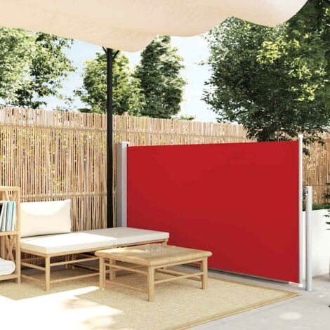 Patio Retractable Side Awning 100x500 cm Red vidaXL