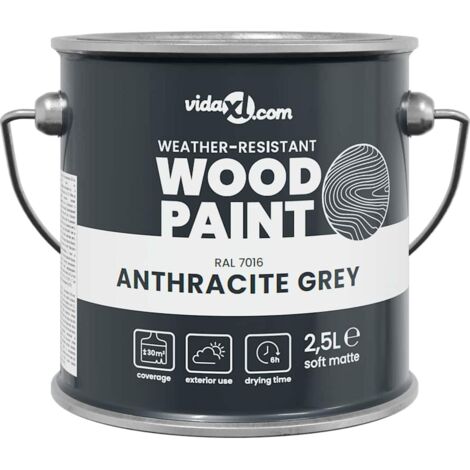 Wood Paint Grey 2.5 L Wall Print vidaXL