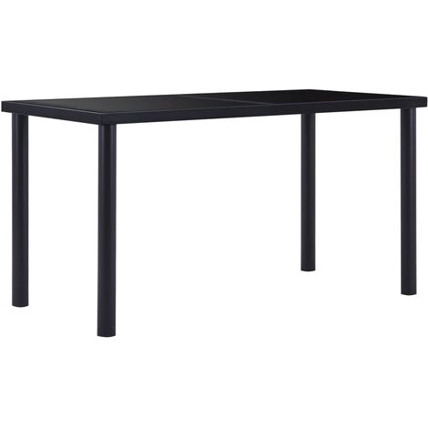 Dining Table Black 140x70x75 cm Tempered Glass vidaXL