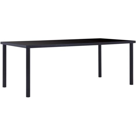 Dining Table Black 200x100x75 cm Tempered Glass vidaXL