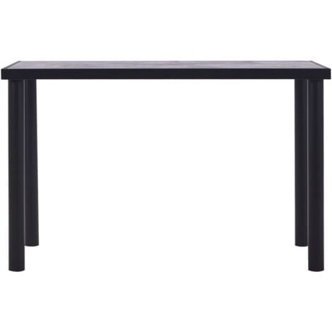 Dining Table Black and Concrete Grey 120x60x75 cm MDF vidaXL