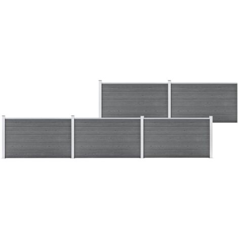 Garden Fence WPC 872x106 cm Grey vidaXL