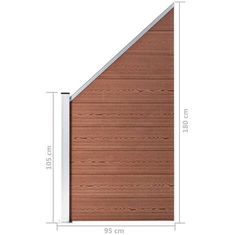 Fence Panel WPC 95x(105-180) cm Brown vidaXL