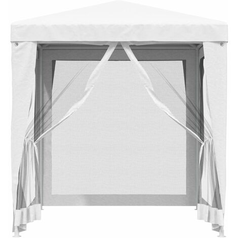 Party Tent with 4 Mesh Sidewalls 2x2 m White vidaXL
