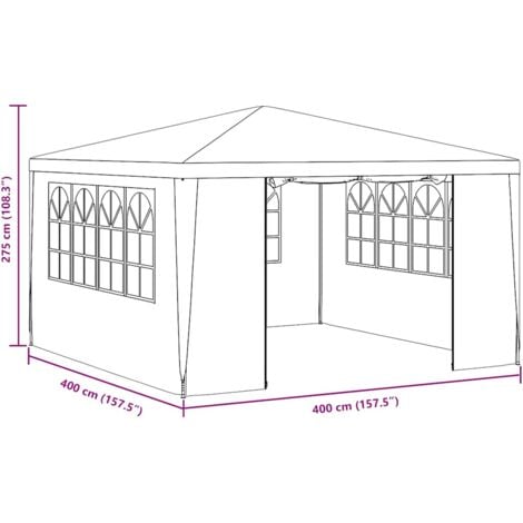 Professional Party Tent with Side Walls 4x4 m White 90 g/m vidaXL