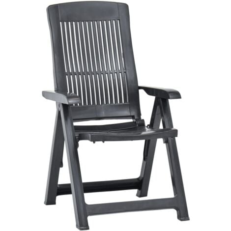 Garden Reclining Chairs 2 pcs Plastic Anthracite vidaXL