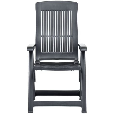 Garden Reclining Chairs 2 pcs Plastic Anthracite vidaXL