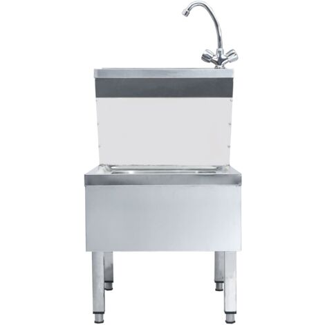 Commercial Hand Wash Sink with Faucet Freestanding Stainless Steel vidaXL