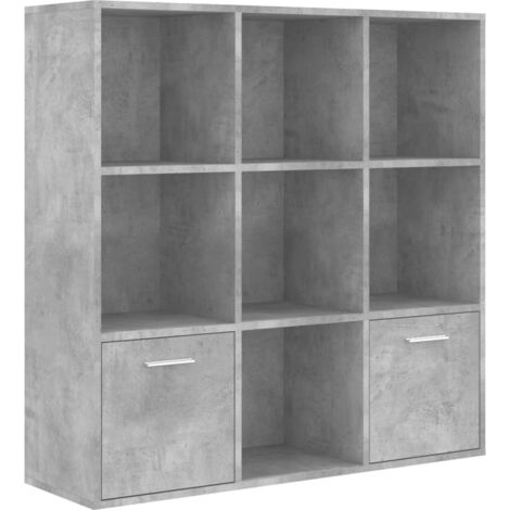 Book Cabinet Concrete Grey 98x30x98 cm Engineered Wood vidaXL