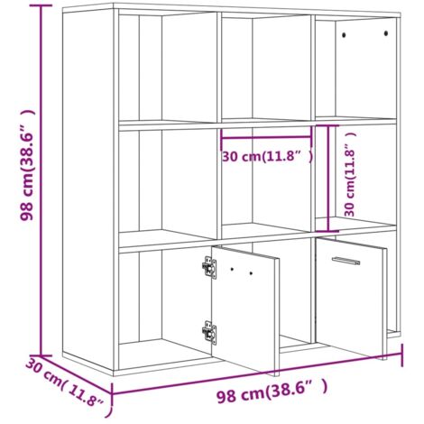 Book Cabinet Concrete Grey 98x30x98 cm Engineered Wood vidaXL