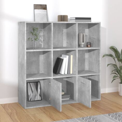 Book Cabinet Concrete Grey 98x30x98 cm Engineered Wood vidaXL