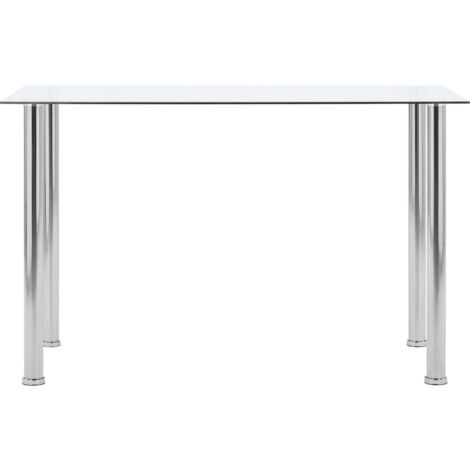 Dining Table Transparent 120x60x75 cm Tempered Glass vidaXL