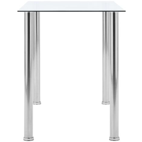 Dining Table Transparent 120x60x75 cm Tempered Glass vidaXL