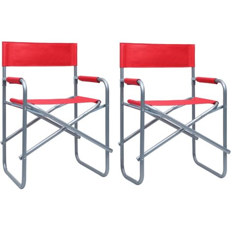 Director's Chairs 2 pcs Steel Red vidaXL