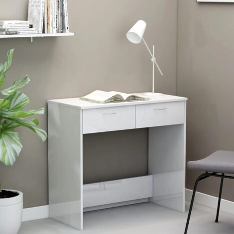 Desk High Gloss White 80x40x75 cm Engineered Wood vidaXL