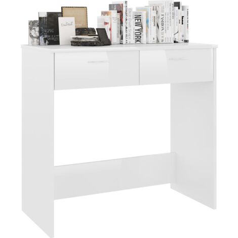 Desk High Gloss White 80x40x75 cm Engineered Wood vidaXL