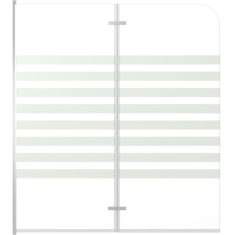Bath Enclosure 120x140 cm Tempered Glass Stripe vidaXL