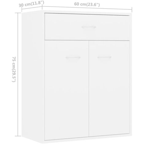 Sideboard White 60x30x75 cm Engineered Wood vidaXL