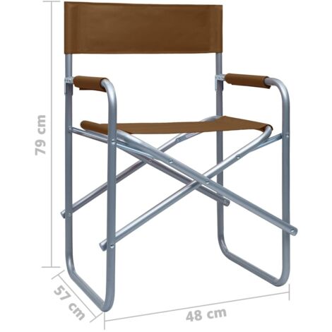 Director's Chairs 2 pcs Steel Brown vidaXL
