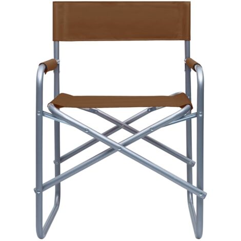 Director's Chairs 2 pcs Steel Brown vidaXL