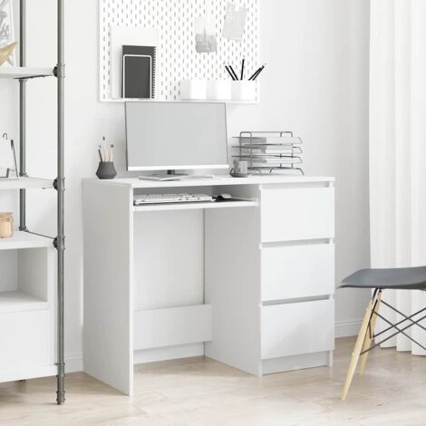 Desk White 90x45x76 cm Engineered Wood vidaXL