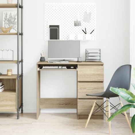 Desk Sonoma Oak 90x45x76 cm Engineered Wood vidaXL