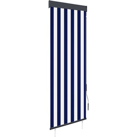 Outdoor Roller Blind 60x250 cm Blue and White vidaXL