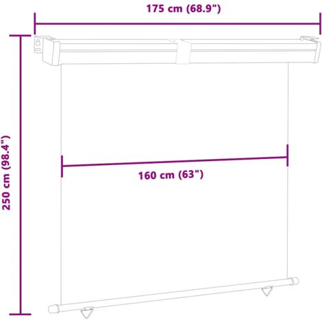 Balcony Side Awning 175x250 cm Cream vidaXL