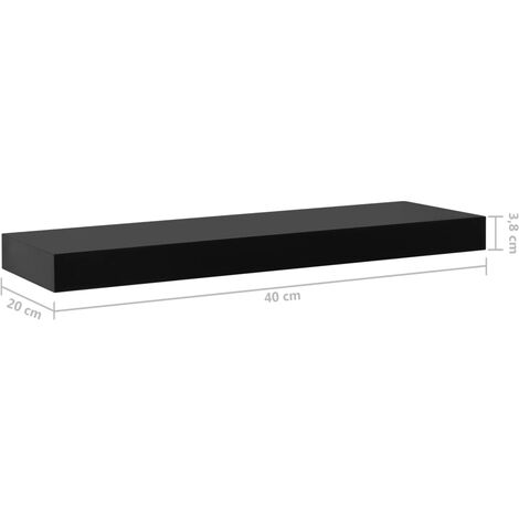 Floating Wall Shelves 2 pcs Black 40x20x3.8 cm vidaXL