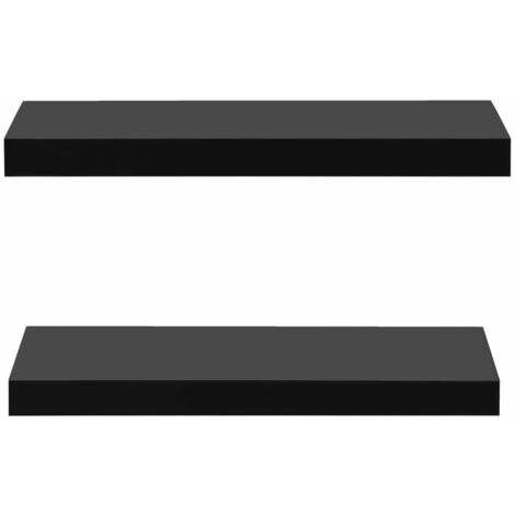 Floating Wall Shelves 2 pcs Black 40x20x3.8 cm vidaXL