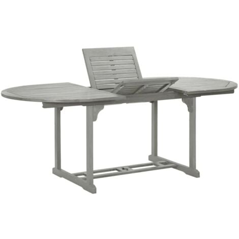 vidaXL Garden Table Grey 200x100x75 cm Solid Acacia Wood - Grey